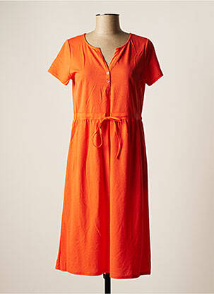 Robe mi-longue orange HALOGENE pour femme
