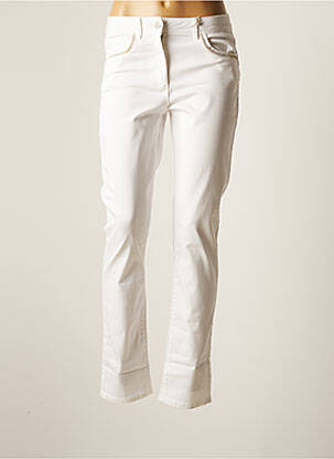 Pantalon slim broderie rivets taille normale blanc DIANE LAURY femme