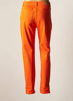 Jeans coupe slim broderie rivets taille haute orange ONADO femme