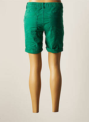 Bermuda tissage popeline taille normale vert MELLY & CO femme