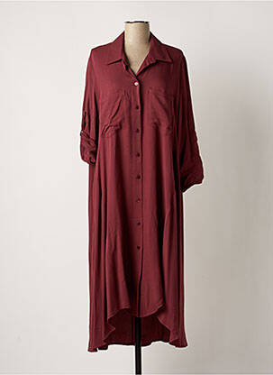Robe longue manches longues manches longues rouge PLEASE femme