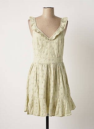 Robe courte coupe cintrée fines bretelles vert GUESS femme
