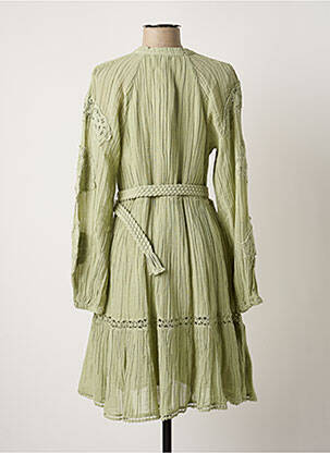 Robe mi-longue manches longues manches longues vert GUESS femme