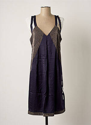 Robe mi-longue coupe fluide sans manche bleu ELISA CAVALETTI femme