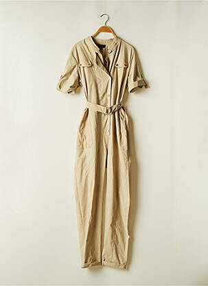Combi-pantalon poches manches courtes beige EVA KAYAN femme