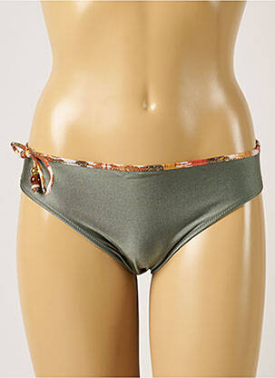 Bas de maillot de bain effet matière satinée culotte vert MARIE JO femme