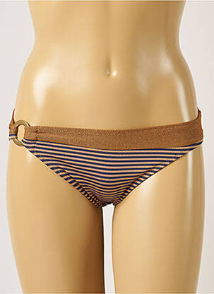Bas de maillot de bain effet matière satinée culotte marron MARIE JO femme