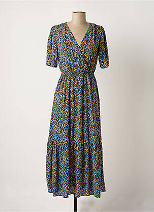 Robe longue manches courtes manches courtes bleu MARINA V femme