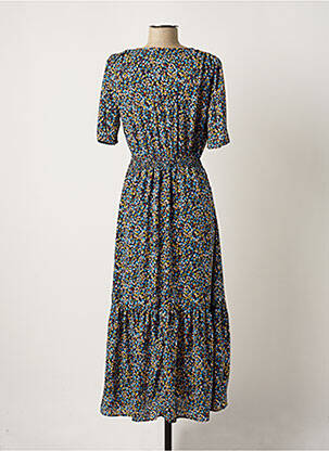 Robe longue manches courtes manches courtes bleu MARINA V femme