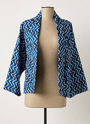 Veste casual coupe droite bleu KACY femme