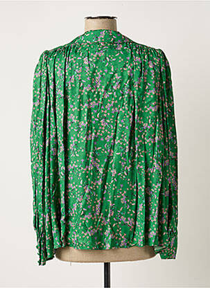 Chemisier imprimé fleurs manches longues vert IDANO femme