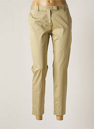 Pantalon 7/8 fermeture zippée sous rabat avec crochet taille normale beige PABLO femme