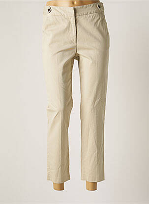 Pantalon 7/8 fermeture zippée sous rabat avec crochet taille normale beige GERARD DAREL femme