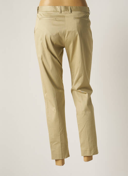 Pantalon 7/8 fermeture zippée sous rabat avec crochet taille normale beige PABLO femme