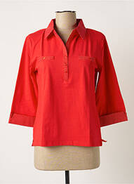 Top tissage jersey manches longues rouge SOIE POUR SOI femme