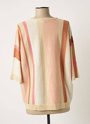Pull coupe droite manches courtes beige MARINA V femme