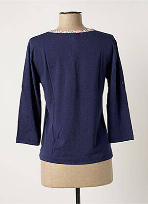 Top stretch manches 3/4 bleu SOIE POUR SOI femme