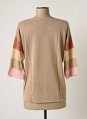 Top stretch manches courtes beige MARINA V femme