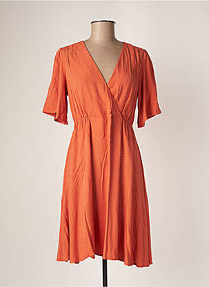 Robe mi-longue manches courtes manches courtes orange LOLA ESPELETA femme