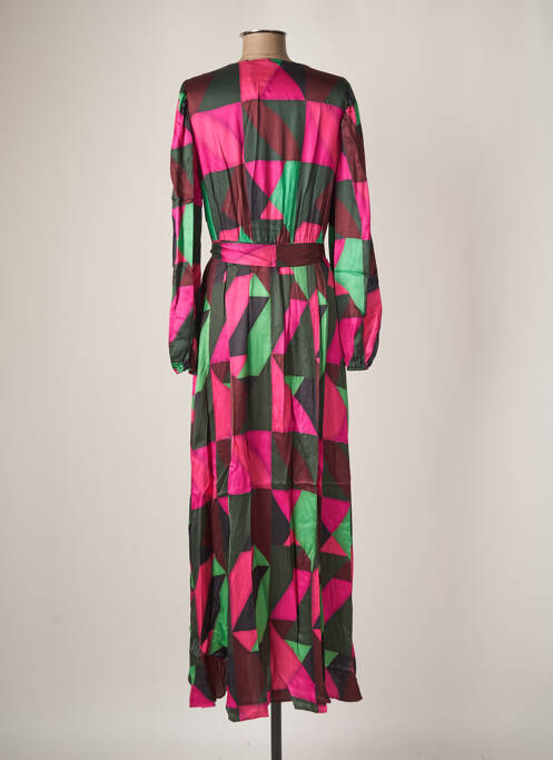 Robe longue manches longues manches longues rose CARACTERE femme