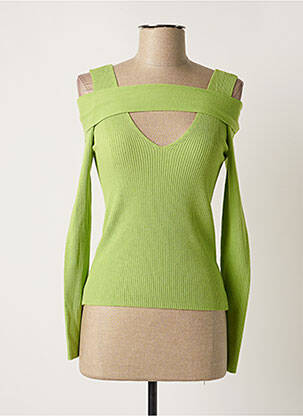 Pull coupe cintrée manches longues vert ANGELA DAVIS femme