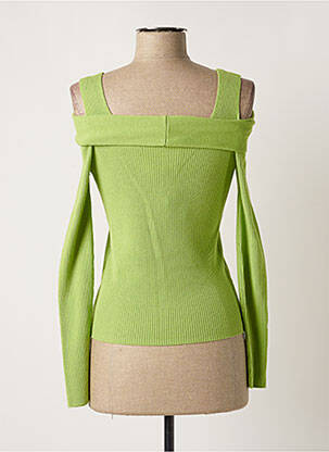 Pull coupe cintrée manches longues vert ANGELA DAVIS femme