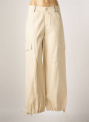 Pantalon cargo resserrée sur le bas taille haute beige THE LULÙ femme