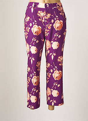 Pantalon 7/8 taille haute taille haute violet THE LULÙ femme