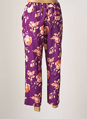 Pantalon 7/8 taille haute taille haute violet THE LULÙ femme