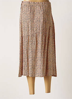 Jupe mi-longue coupe droite orange ANDAM femme