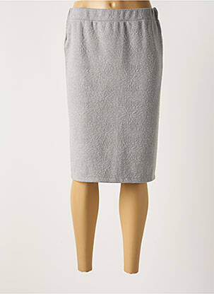 Jupe mi-longue stretch gris UNICA femme