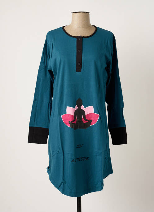 Chemise de nuit sérigraphie bleu NUIT CALINE femme