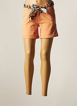 Short fermeture zippée sous rabat boutonné taille normale orange LE TEMPS DES CERISES femme