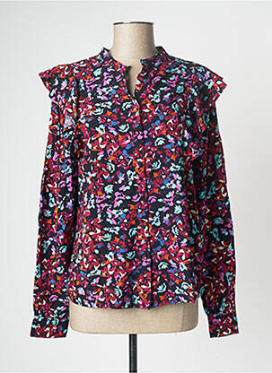 Chemisier imprimé fantaisie manches longues violet PIECES femme