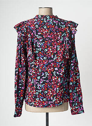 Chemisier imprimé fantaisie manches longues violet PIECES femme