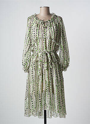 Robe mi-longue vert TRICOT CHIC pour femme