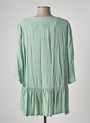 Chemisier tissage crêpe manches longues vert AN II VITO femme
