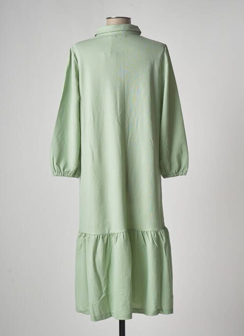 Robe mi-longue coupe fluide manches longues vert YEST femme