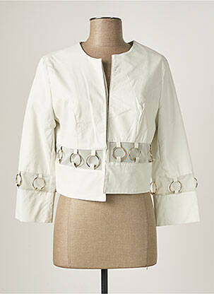 Veste simili cuir manches longues blanc RELISH femme