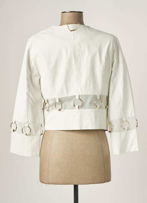 Veste simili cuir blanc RELISH pour femme