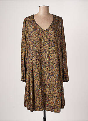 Robe courte coupe évasée manches longues marron LOLA ESPELETA femme