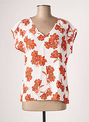 Blouse tissage popeline manches courtes orange LE PETIT BAIGNEUR femme