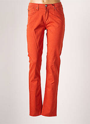 Pantalon slim tissage popeline taille normale orange IMPAQ1 femme