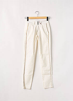 Pantalon chino broderie galons latéraux taille normale beige LES TEINTURIERS femme
