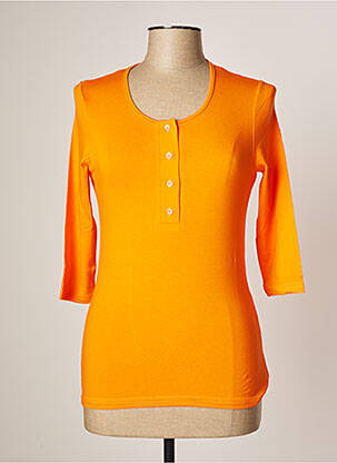 Top tissage jersey manches longues orange LES BONHEURS DE SOPHIE femme