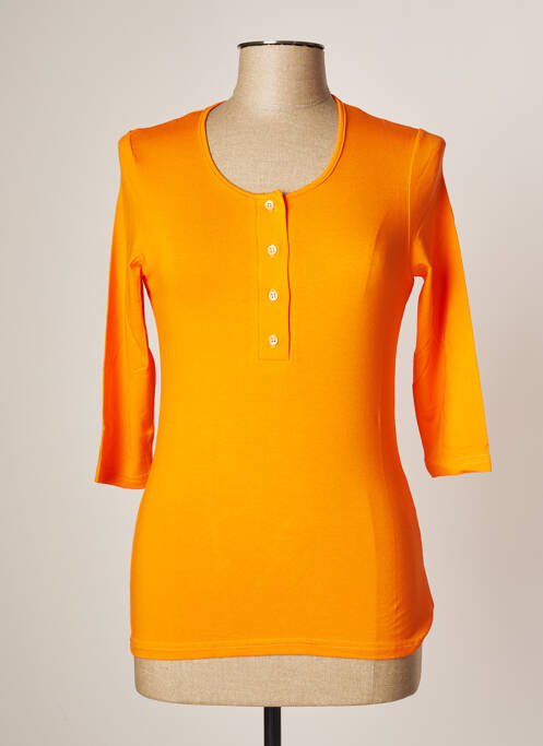 Top tissage jersey manches longues orange LES BONHEURS DE SOPHIE femme