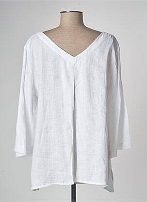Tunique manches longues col v blanc KEDZIOREK femme