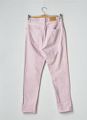 Jeans coupe slim broderie rivets taille haute rose MONKI femme