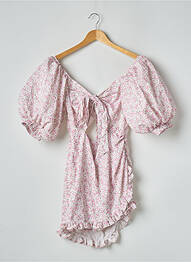Robe courte manches courtes manches courtes rose PRETTY LITTLE THING femme