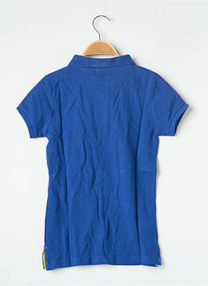 Polo broderie motifs brodés manches courtes bleu DJIB 7 femme
